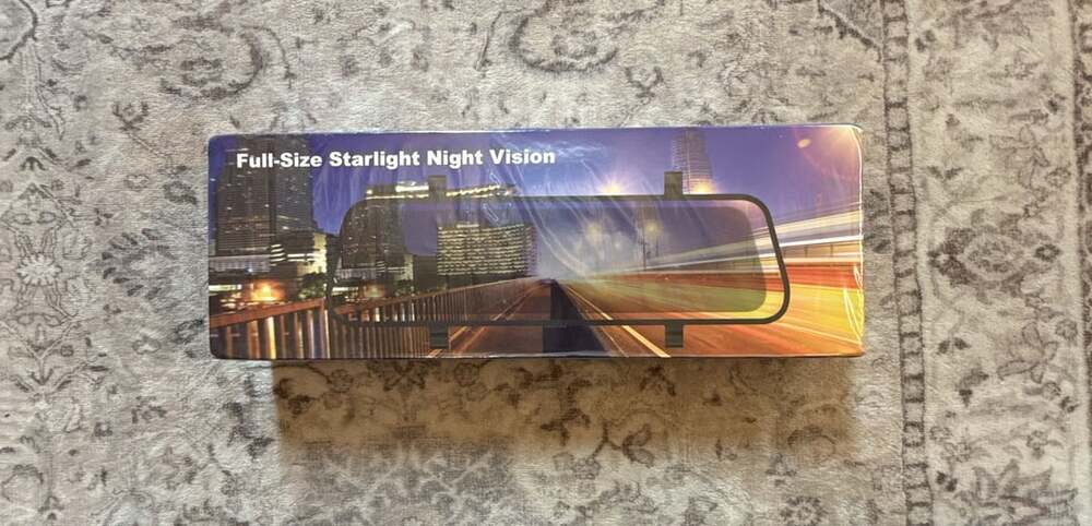 Full-Size Starlight Night Vision Rearview Mirror Dual Channel Recorder